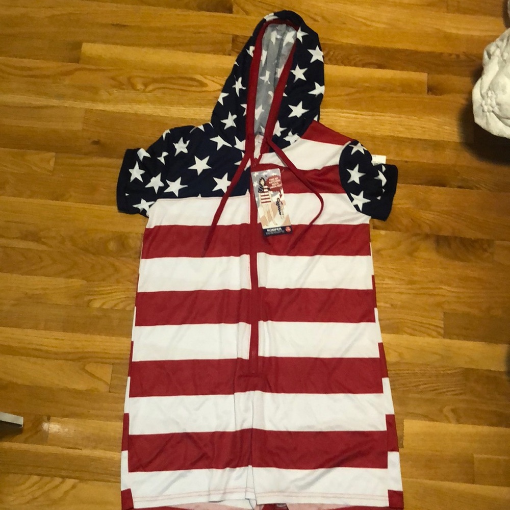COPY - Women’s American flag romper/beach cover up